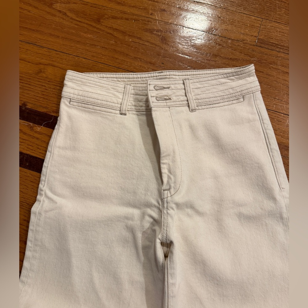 Faherty Women’s High-Waisted Cream Crop Jeans